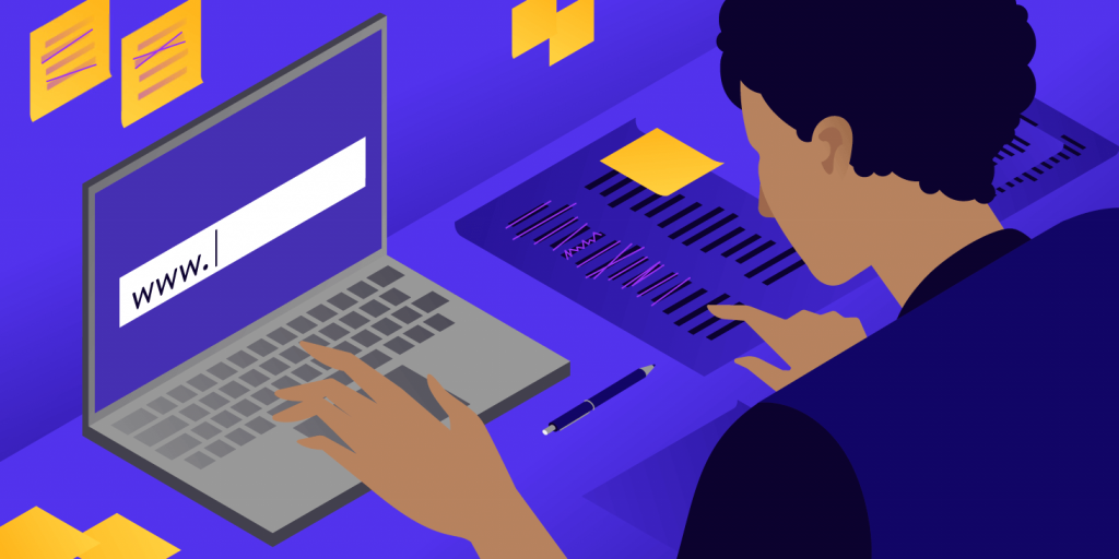 Image montrant la recherche d’un nom de domaine et le choix d’un hébergement WordPress