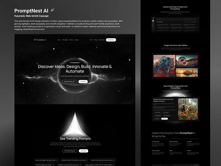 Illustration showing futuristic web design concepts and WordPress logo