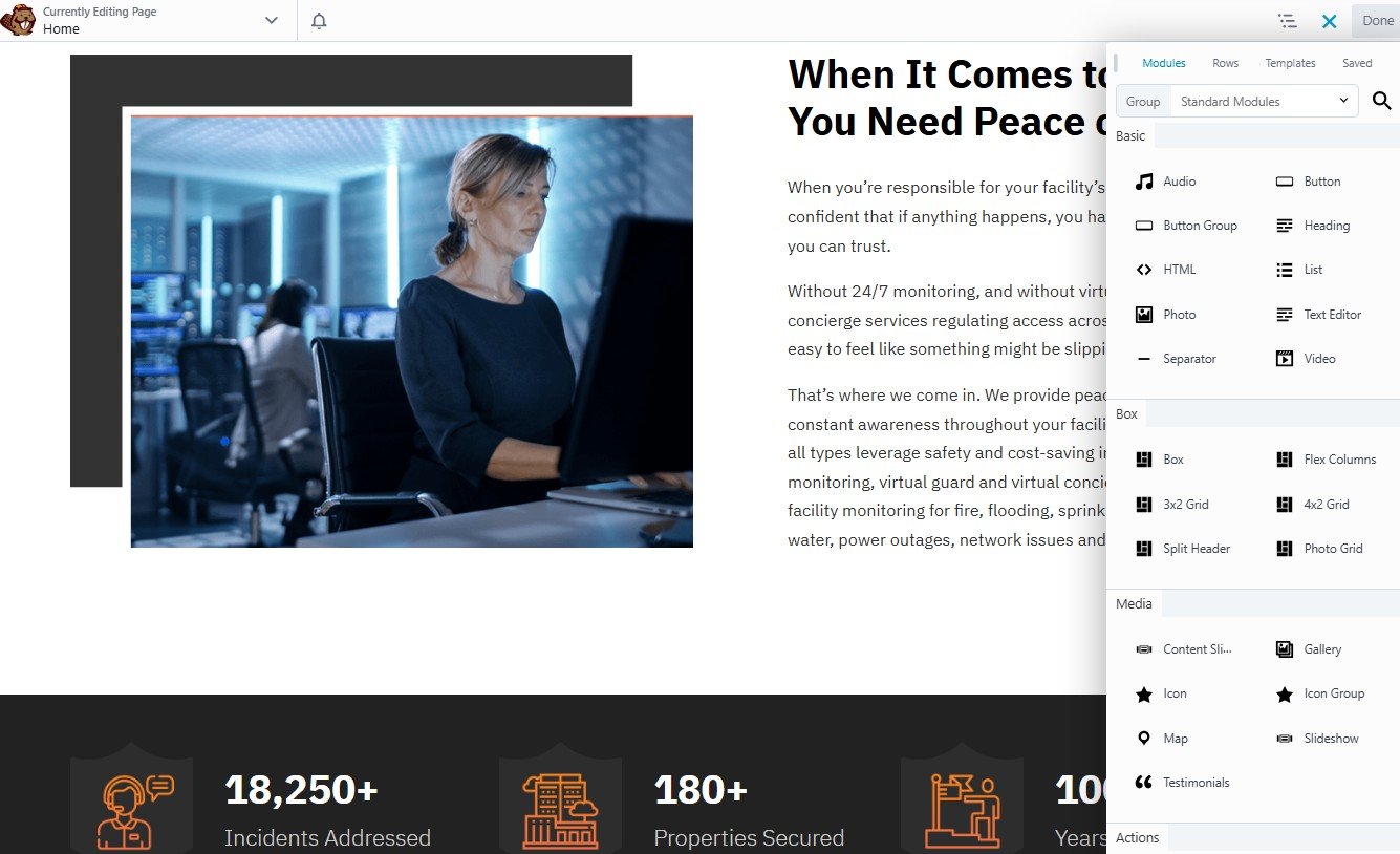 Split-screen comparison of WordPress web design dashboard and DIY website builder editor