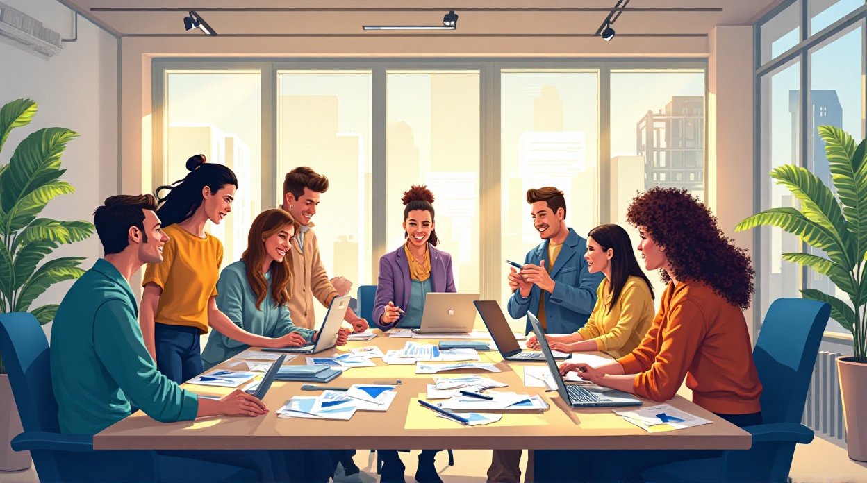 Agence WordPress travaillant en équipe sur un projet web